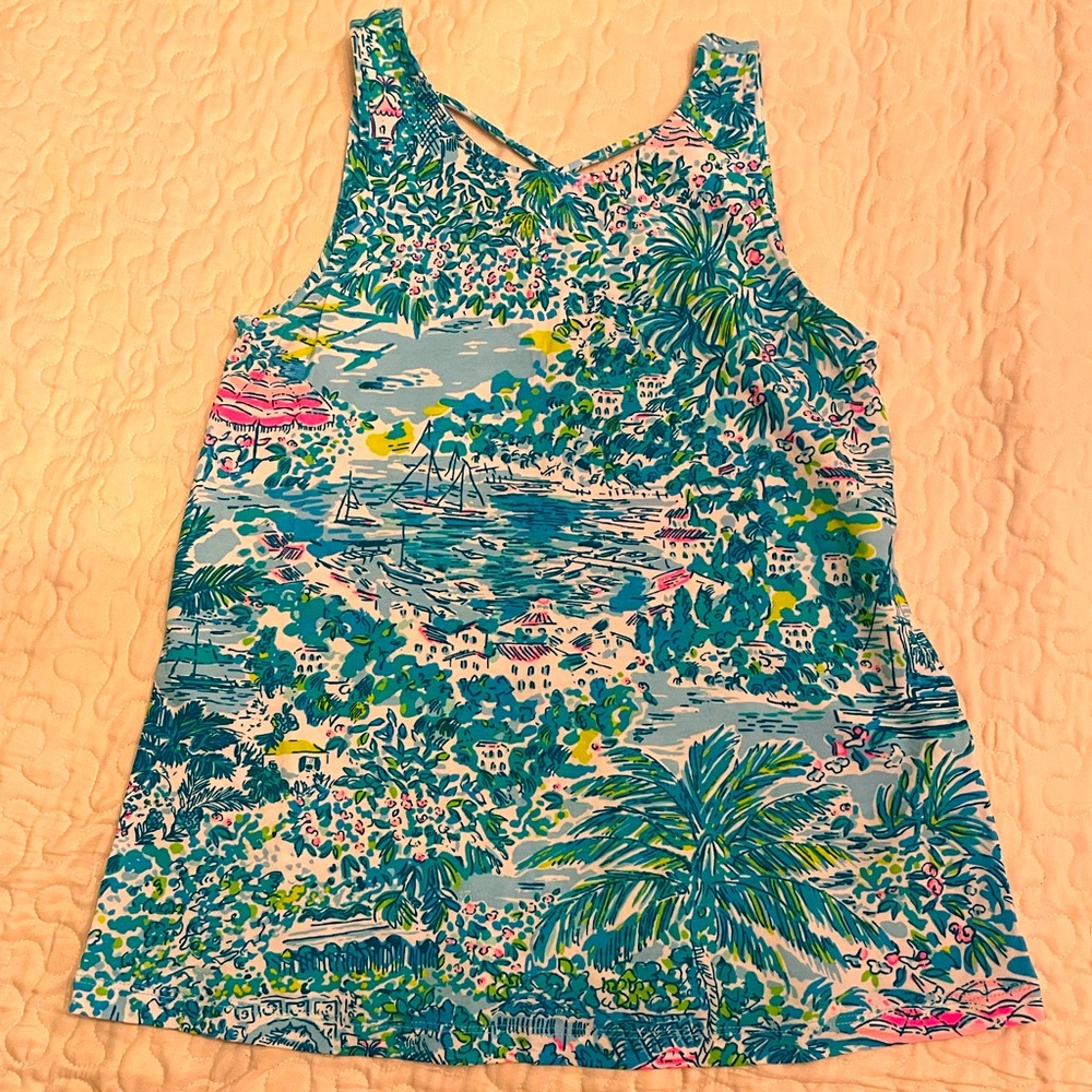 Lilly Pulitzer tank Gustavia Green Sunshine City